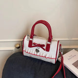Qfdian  Japanese Women Kawaii Cute Bow Handbags Y2k Aesthetic Chic Luxury Design Fashion Shoulder Bag New All Match Fairy Crossbody Bags