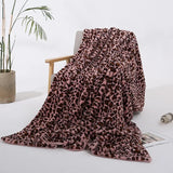 Qfdian  Faux Rabbit Fur Leopard Print Double-layer Coral Rabbit Plush Blanket Bedroom Sofa Soft Breathable Warm Cover Blanket