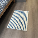 Qfdian  Soft Stripe Geometric Mats household Bathroom Rug Carpet Entrance Floor Anti Slip Pad Aesthetic Plush floor mats Home Room decor