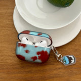 Qfdian Cartoon Cute Amber Blue Clear Soft Earphone Case For AirPods 4nd Air Pods 3 Pro 2 With Keychain Fall Prevention Protective Cover