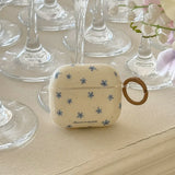 Qfdian Spring Fresh Blue Flower INS Soft Case for Apple AirPods 4 Protection Cover for AirPods Pro 2 3nd Generation Earphone Cases