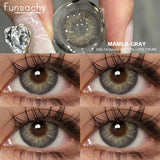 Qfdian  1pair Bloom Black Contact Lenses for Eyes Natural Cosmetic Brown Gray Pupil Eye Lens Color Lens Fashion Beauty Yearly
