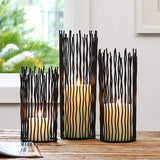 Qfdian  A set of three metal wire willow candle holders, 8/10/12 inches, used for wedding center, Halloween, and Christmas decoration
