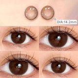 Qfdian  1 Pair/2pcs New Color contact Lenses for Bubble Series Eyes Fashion Natural gray Pupils Brown Beauty Makeup Color Lenses