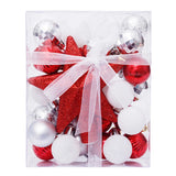 Qfdian  30pcs Christmas Balls Ornaments Set Christmas Tree Hanging Pendant Star Topper Xmas Bauble Ball Noel Navidad New Year Decoration