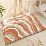 Qfdian  Nordic Fluffy Bath Mat - Super Soft & Thickened, High Absorbency Quick Dry, Flocked Microfiber, Bathroom Rug for Home Decor