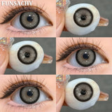 Qfdian  1 Pair Colorcon Eye Contact Lenses Natural Brown Gray Pupils for Eyes Cosmetics Yearly Blue Color Lens Green Softlens