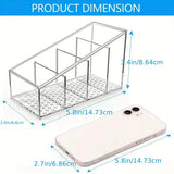 Qfdian  Clear Plastic Remote Control Holder and Desk Organizer with 4 Compartments for Home and Office Use