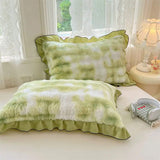 Qfdian  Cute Fluffy Ruffled Home Pillow Cover Pink Plush Pillow Cover Girly Bedroom Decor for Bed Cushion & Home Decoration Bedding Gift