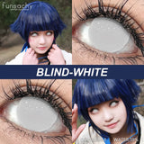 Qfdian  Cosplay VAMPIRE Contact Lenses for Halloween Eyes Lens Strange Colored Contacts Lens Blind Black Mesh White Cosplay Len