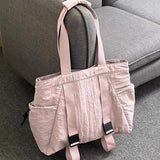 Qfdian Japanese Simple Solid Women's Handbags Fashion All Match Y2k Aesthetic Chic Shoulder Bags Casual Streetwear Vintage Underarm Bag