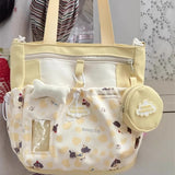 Qfdian  Contrast Color Sweet Kawaii Shoulder Bag Fashion Patchwork Women Students Handbags Korean Y2k Aesthetic Preppy Crossbody Bags