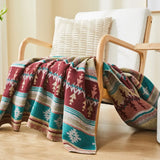 Qfdian  Sofa Cover Blanket Bay Window Blankets Knitted Rug Ethnic Style Air Conditioning Nap Cover Blankets Outdoor Camping