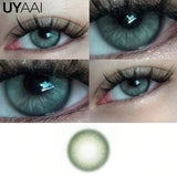 Qfdian 0~400 Myopia Lenses High Quality Colored Contact Lenses with Degree Green Natural Prescription Eye Contacts Blue Eye Lense