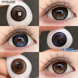 Qfdian  2pcs/pair Blue Colored Contact Lenses For Eyes Makeup Fashion Beauty Soft Contact Lenses Natural Brown Cosmetic Eye Lens