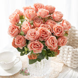 Qfdian  1 pc Artificial Flowers Silk Rose Bouquet Garden Home Room Table Wedding Bridal Bouquet Yard Outdoor Decora Diy Gifts Hot Sales