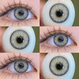 Qfdian 1pair Gray Color Contact Lenses Softlens for Eyes Lenses Cosmetic Eyecontacts Yearly Use