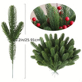 Qfdian  30 Pack Realistic Pine Branches with Lush Green Foliage for Christmas Tree Decorations Weddings Home Winter Decor