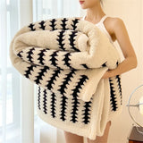 Qfdian  Thicken Warm Flannel Blanket Super Soft Fluffy Queen Blanket Single Double Size Cozy Skin-friendly Multifunctional Nap Blanket