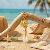 Qfdian  Exquisite Hanger Starfish Shell Keychain DIY Pearl Bikini Pendant Korean Fashion Fish Conch Key Chain Vacation