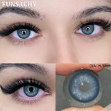 Qfdian  1 Pair Color Contact Lenses for Eyes Green Colored Lense Natural Eyes Contact Fashion Lenses Yearly Beauty Makeup Lens