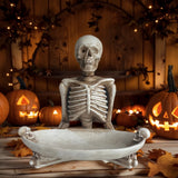 Qfdian  Skeleton Resin Tray Gothic Home Decor Halloween Desktop Storage Dish Spooky Jewelry Organizer