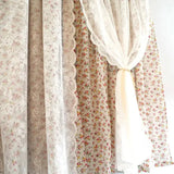 Qfdian  Curtains for Bedroom Living Dining Room Lace Pastoral Floral French Windows Door Luxury Country Style Simple