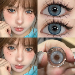 Qfdian 1 Pair Natural Color Contact Lenses Korean Brown Lenses Beauty Fashion Gray Lense Blue Lenses with High Quality Lens