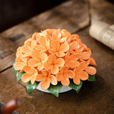 Qfdian  Ceramics Hydrangea Flower Aroma Holder Incense Holder Teahouse Incense Burner Ornament Reed Diffuser Stand Home Fragrance Gifts