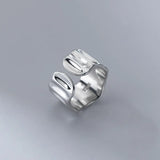 2024 Minimalist Silver Color Finger Rings Charm Women Girl Irregular Jewelry New Fashion Cross Twining Handmade Ring