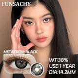 Qfdian  1 Pair Black Series Contact Lenses for Eyes Big Blakc Eyes Softlens Beautiful Pupils Natural Brown Lens Yearly Cosmetic