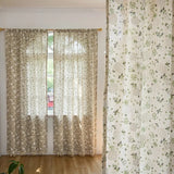 Qfdian  American Curtains Blackout Printed Curtain Fabric Bedroom Living Room Cotton and Linen Stitching Curtain Fabric