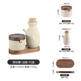 Qfdian Modern Ceramic Seasoning Jar Set Home Sugar Salt Chili Jar with Lid Food Storage Box Kitchen Seasoning Box Kitchen Container New