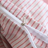 Qfdian Luxury 100% Cotton Yarn-Dyed 3-Piece Duvet Cover Set (1 Duvet Cover + 2 Pillowcases), Pre-Washed,Stripe Design, Bedding Set