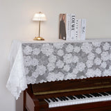 Qfdian  Lace Piano Cover Half & Full Modern Minimalist Dustproof American Style Decorative Cloth Shawl for Upright & Digital Piano Cover