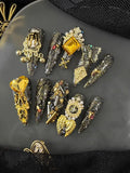Qfdian 10Pcs High Quality Handmade Press on Nail Real Time Shooting of Sacrificial Spirit Heavy Industry Gothic Dark Bloody Personality