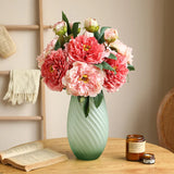 Qfdian Large Silk Peony Artificial Flowers High Quality Simulation Peony European Style Fake Flowers Bouquet For Wedding Home Decor 1PC