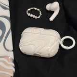 Qfdian Clear Silicone Case For AirPods2 3 4 Pro 2 2nd Generation Earphone Accessories Protection Cover Simple White Curve With Keychain