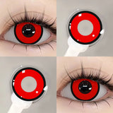 Qfdian   Anime Cosplay Colored Contact Lenses  Red Lens Blue Pupils Halloween MakeUp Beauty Women Cosplay Colorful Lenses