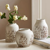 Qfdian  Countryside Style Ceramic Small Vase Lavender Water Nourishing Vase Living Room Table Decoration and Accessories Home Decoration