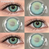 Qfdian  1 Pair New Color Contact Lenses for Eye Beautiful Pupil Fashion Blue Soft Lenses Gray Natural Contacts Yearly Cosmetics