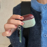Qfdian Korean Cute Matcha Green Good Lucky Girl Soft Headphone Protection Cover For AirPods 1 2 3 4 Pro 2 3nd Generation Earphone Case