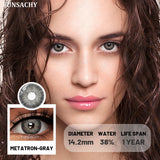 Qfdian  1pair METATRON Color Contact Lenses for Eyes Brown Eye Contacts Gray Pupils Yearly Use Women Cosmetics Color Eye Lens