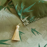 Qfdian  Jacquard Polyester Fabric Dining Room Tablecloth Embroidery Bamboo Leaf Pattern Retro Table Cloth New Chinese Style Home Decor