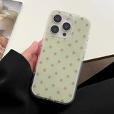 Qfdian  Simple Cute Polka Dot Glossy Jelly Shockproof Phone Case For iPhone 17Air 16 15 14 13 12 11 Plus Pro Max Anti-fall Cover Y2K