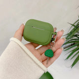 Qfdian  Deep green silicone headphone case for airpods 1 2 3 4 pro 2 4nd generation wireless bluetooth earphone charging box protector
