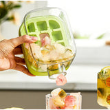 Qfdian  2-in-1 With Straw Water Bottle Ice Cube Silicone Tray Food-grade Ice Make Pressing Mould Ice Drink Cup Outdoor Fruit Juice Cup