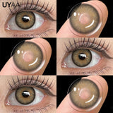 Qfdian  1 Pair Color Contact Lenses Makeup Blue Pupils Natural Brown Lenses High Quality Green Color Eye Lens Cosmetic Colorcon