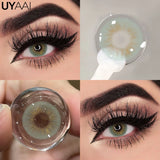 Qfdian  Color Contact Lenses For Eye Cosmetic Black Lens Makeup Beauty Green Eyes Contact Natural Brown Contact Eyes Makeup