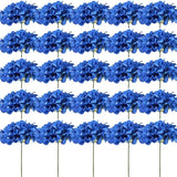 Qfdian 25PCS Hydrangea Artificial Flowers  Silk Hydrangea Heads Flowers for DIY Wedding Centerpiece Home Party Decoration